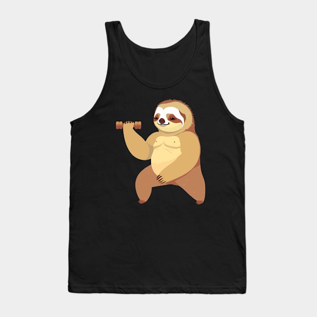 Sloth with a dumbbell Tank Top by aceofspace